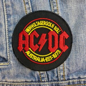 AC/DC band | ACDC | Hard Rock | Australian Rock | Back In Black | Embroidered Patch Badge Applique Iron on | Trendy | DIY | Decorative | Collectible
