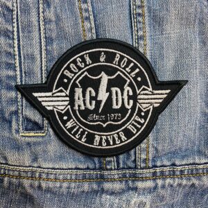 AC/DC band | ACDC | Hard Rock | Australian Rock | Back In Black | Embroidered Patch Badge Applique Iron on | Trendy | DIY | Decorative | Collectible