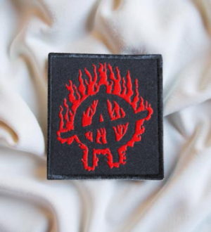 Anarchy Symbol in Flames Patch – Iron-On