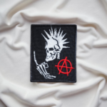 Mohawk Skull & Anarchy Patch – Punk Rock Iron-On