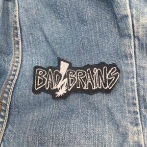 Bad Brains Lightning Logo Embroidered Patch – Punk Rock Band Patch – Black and White Iron-On