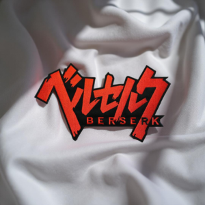 Berserk Logo Patch – Japanese Katakana & English Design (Red/Black)