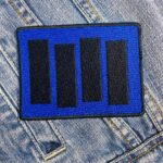 Black Flag Logo Blue Background Patch Iron-On