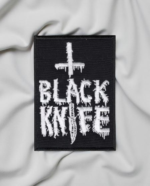 Limited Edition Black Knife-Inspired Patch – Gothic Knife & Cross Design (13.6cm x 9.7cm)
