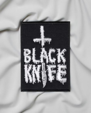 Limited Edition Black Knife-Inspired Patch – Gothic Knife & Cross Design (13.6cm x 9.7cm)