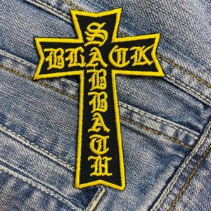 Black Sabbath Yellow Gothic Cross Patch Iron-On