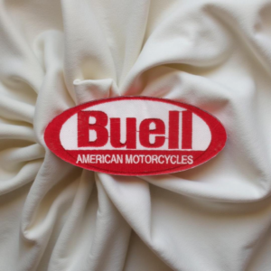 Buell American Motorcycles Patch – Red & White Classic Logo Iron-On
