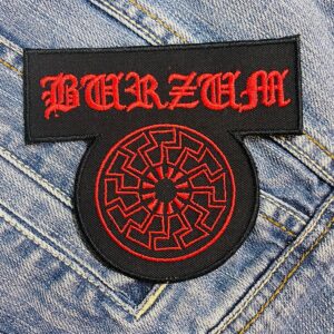 Burzum Black Sun Red Logo Patch Iron-On