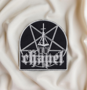 Chapel Logo Patch with Inverted Cross and Pentagram – Iron-On