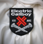 Electric Callboy Patch – Shield Crest with Crossed Nails & Red Logo