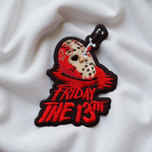 Friday The 13th Horror Mask & Knife Embroidered Patch – Slasher Fan Iron-On Badge