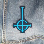 Ghost Blue Grucifix Logo Patch – Iron-On