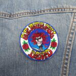 Grateful Dead Skeleton and Roses Circle Patch – Iron-On