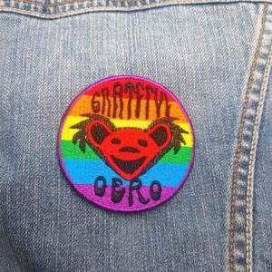 Grateful Dead Rainbow Bear Face Patch – Iron-On