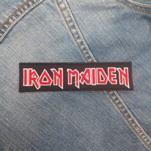 Iron Maiden Red Logo Strip Patch – Iron-On