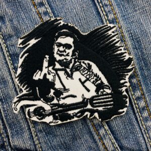 Johnny Cash | American Singer | Songwriter | Country Music Legend | Outlaw Country | The man In Black | Embroidered Patch Badge Applique Iron on | Trendy | DIY | Decorative | Collectible