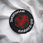 Shotokan Karate-Do Embroidered Patch – Red Tiger Martial Arts Emblem (7.5cm x 7.5cm)