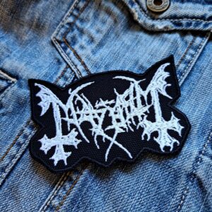 Mayhem White Shaped Logo Patch – Iron-On