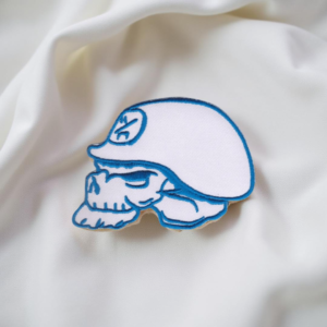 Biker Skull Helmet Logo Patch – Iron-On