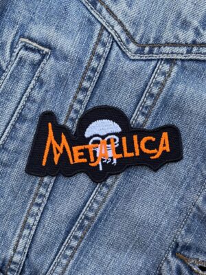 Metallica Orange Logo with Skull Patch Iron-On