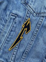 Metallica Yellow Outline Lightning Bolt Patch Iron-On