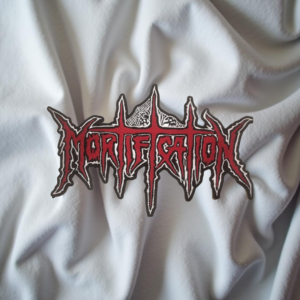 Mortification Webbed Red Logo Patch – Iron-On