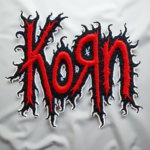 Limited Edition Korn-Inspired Nu Metal Patch – Distorted Flame Lettering Embroidery