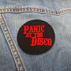 Panic! At The Disco Round Patch (Red on Black) – Iron-On