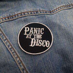 Panic! At The Disco Round Patch (White on Black) – Iron-On
