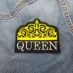 Queen Crown Emblem Embroidered Patch – Iron-On