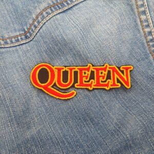 Queen Logo Embroidered Patch – Red & Gold Classic Style