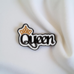 Queen Script Logo Patch with Crown – Iron-On