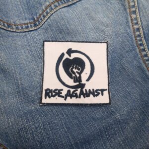 Rise Against Band Logo Patch – Iron-On (Black & White)