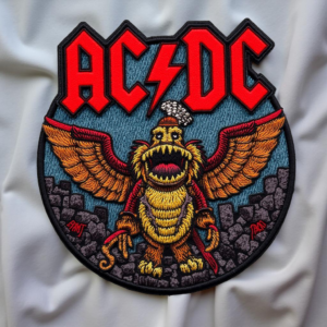 Limited Edition AC/DC-Inspired Monster Patch – Bold Embroidered Rock Badge