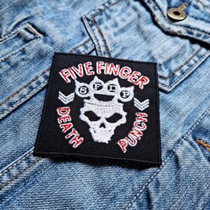 Five Finger Death Punch Skull Brass Knuckle Patch Iron-On