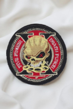 Five Finger Skull Embroidered Patch – Rock Band Iron-On Badge for Jackets & Vests