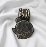 Gojira-Inspired Whale & Planet Embroidered Patch – Cosmic Swirl Design
