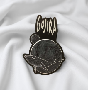 Gojira-Inspired Whale & Planet Embroidered Patch – Cosmic Swirl Design