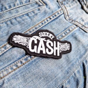 Johnny Cash | American Singer | Songwriter | Country Music Legend | Outlaw Country | The man In Black | Embroidered Patch Badge Applique Iron on | Trendy | DIY | Decorative | Collectible