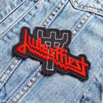 Judas Priest Red Logo with Silver Trident Patch – Iron-On