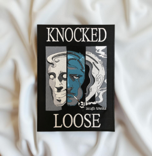 Limited Edition Knocked Loose-Inspired Patch – Laugh Tracks Mask Design