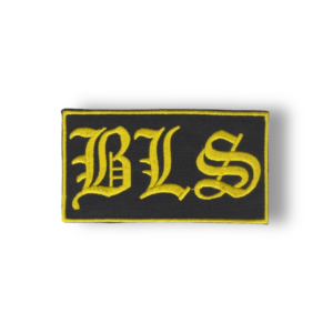 BLS Patch – Black Label Society Logo in Gold on Black Iron-On