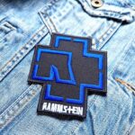 Rammstein Blue Cross Logo Patch Iron-On