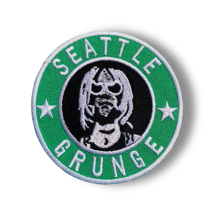 Seattle Grunge Patch – 90s Rock Music Embroidered Circle Badge Iron-On