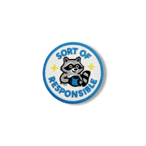 Sort of Responsible Raccoon Patch – 3" Embroidered Hook & Loop Morale Patch